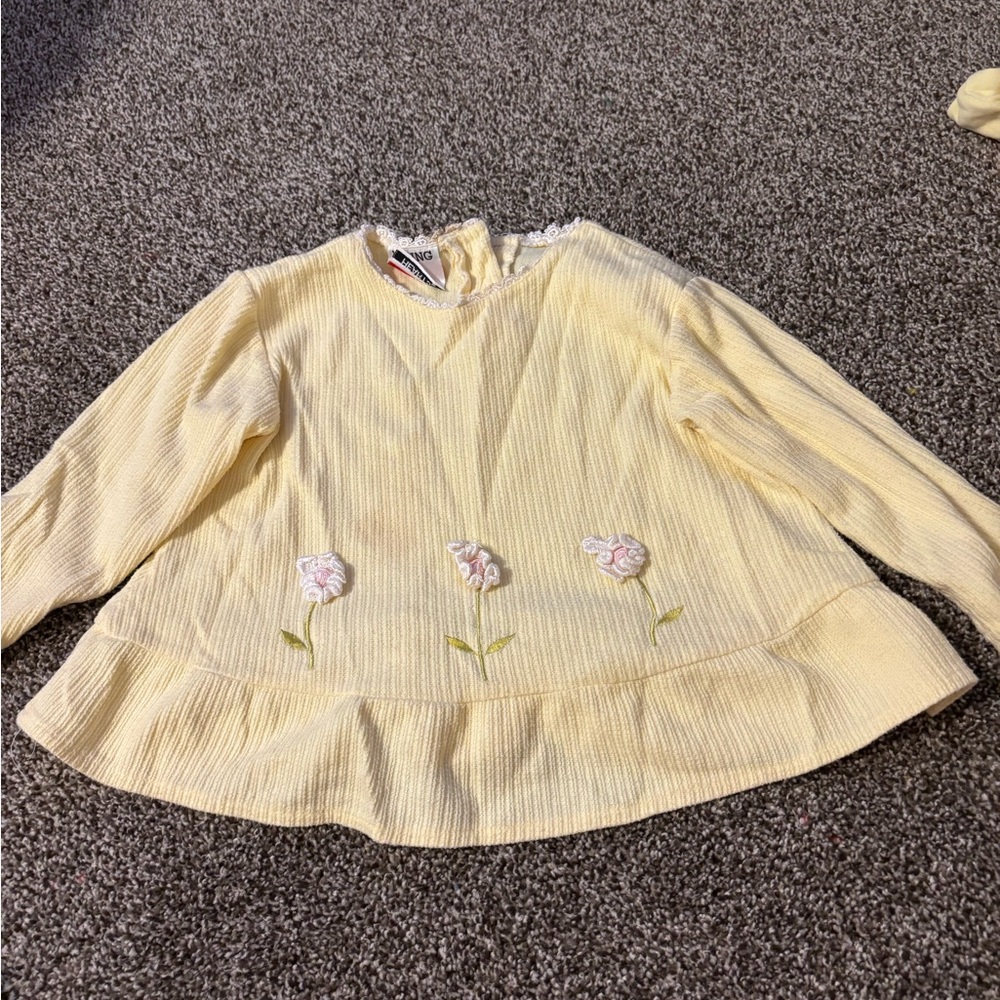 Charming Yellow Floral Kids Blouse